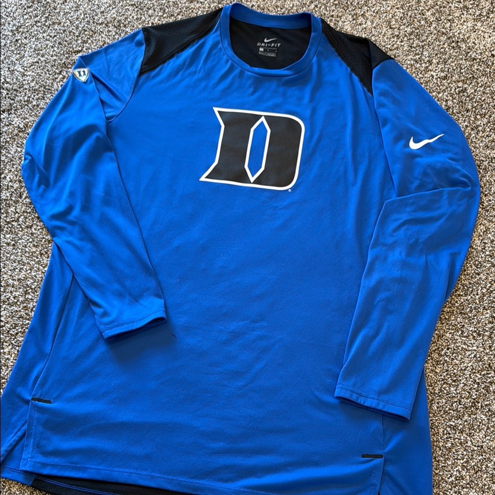Nike Duke Blue and Black Long Sleeve Performance Tee